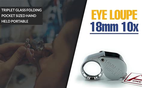 Aone Jewellers Eye Loupe 18mm 10x Magnifying Lens Triplet Glass Folding ...