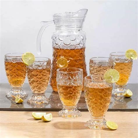 Lemon Set Crystal Quality Pineapple Design Classic Look Set of 7 Pcs ...