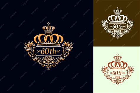 Majestic logo with text 60th emblem logo with a crown shape vector ...