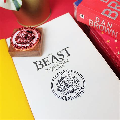 Personalised Library Rubber Stamp with Wooden Mount - Serial Reader ...