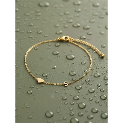 Buy Accessorize London Gold-Plated Heart S Initial Bracelet Online