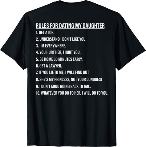 Rules for Dating My Daughter Funny Dad Daughter (On Back) T-Shirt - Buy t-shirt designs