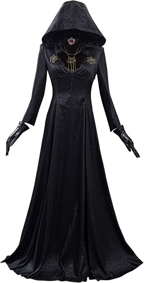Buy Brehiay Resident Evil Village Costume Alcina Dimitrescu Black ...