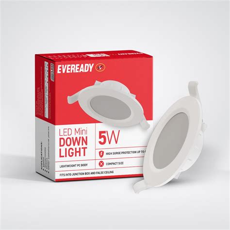 EVEREADY 5W LED Mini Downlight | Compact 76mm Cutout | High Lumen 400lm ...