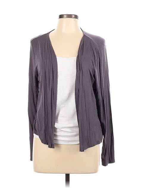 Carole Hochman Color Block Solid Gray Cardigan Size L (Petite) - 76% ...