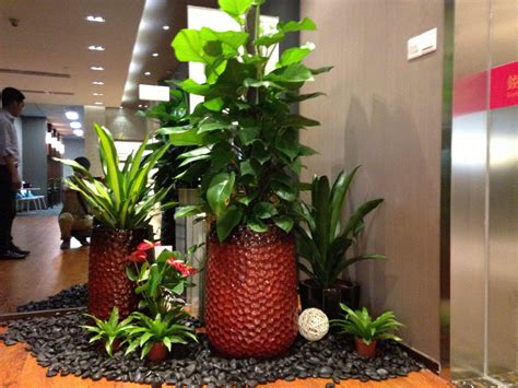 用植物装饰墙面的办公接待区3d模型下载_模型ID:28839-让提网