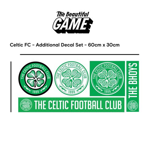 Beautiful Game Celtic Football Club One Colour Crest Set Wall Sticker ...