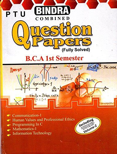 Buy Bindra Combined PTU Question Papers, BCA, 1st Semester, Volume-1 ...