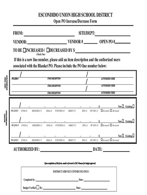 Fillable Online Open PO Increase/Decrease Form Fax Email Print - pdfFiller