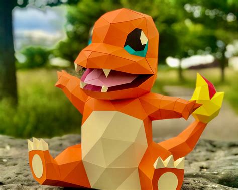 Free Charmander Pokemon Papercraft by DT Workshop - paper hOles
