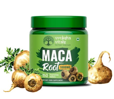 Vruksha Vitals Maca Root Extract 1000 mg per Tablet - 150 Tablets ...