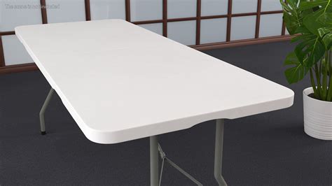 White Folding Table 3D Model $17 - .3ds .blend .c4d .fbx .max .ma .lxo ...