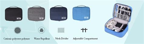 XENOTY Electronics Organizer Waterproof Carrying Case - Universal ...