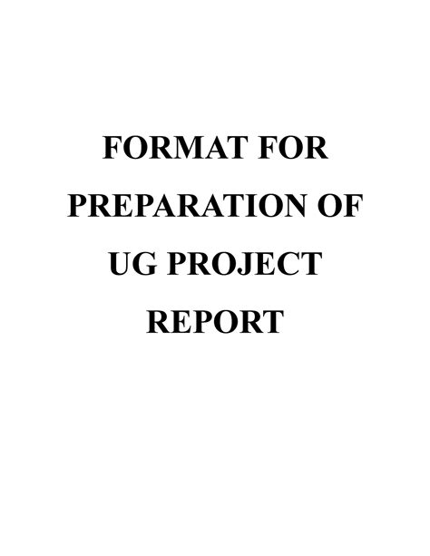 UG-Industrial Training-Report-Format - FORMAT FOR PREPARATION OF UG ...
