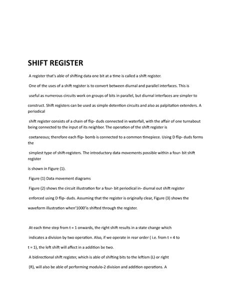 Shift Register-W - SHIFT REGISTER A register that's able of shifting ...