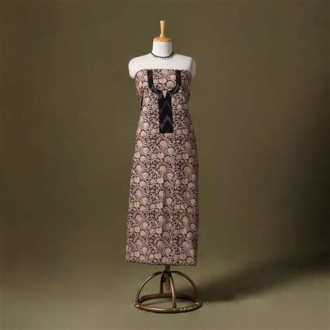 Black Kalamkari Print Cotton Unstitched Kurta Material – iTokri आई.टोकरी