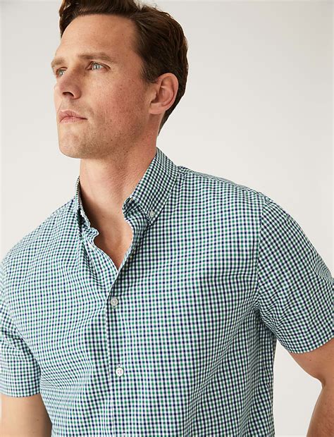 Buy Pure Cotton Gingham Shirt at Marks & Spencer