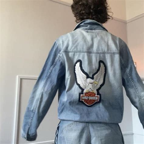 HARLEY DAVIDSON DENIM JACKET #denimjacket - Depop