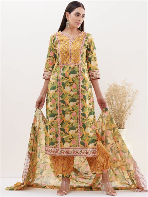 Utsav Amaira Set Of Kurta Afghani Pants Dupatta – InduBindu