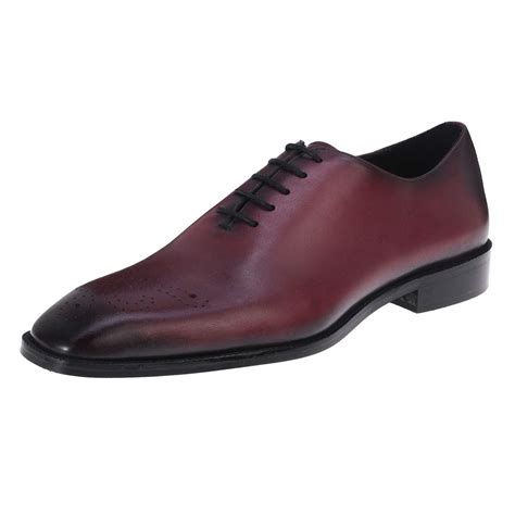 Buy LOUIS STITCH Men's Red Wine Wholecut Leather Shoes for Men 7 UK at ...