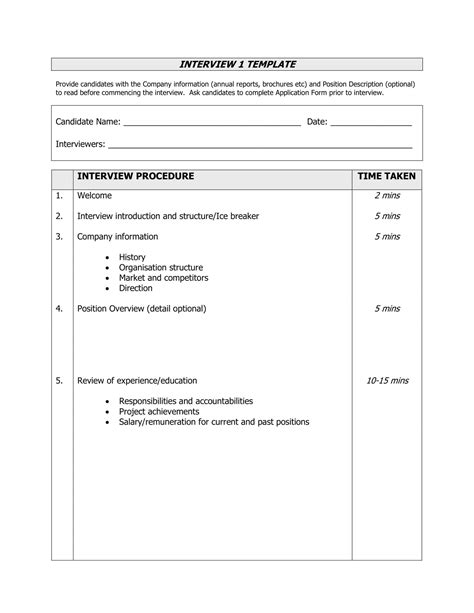 Free Printable Interview Templates [Sample Questions] Employers, Managers