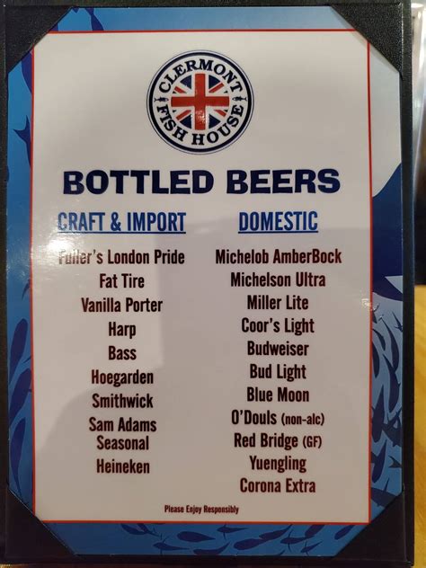 Menu at Clermont Fish House restaurant, Clermont