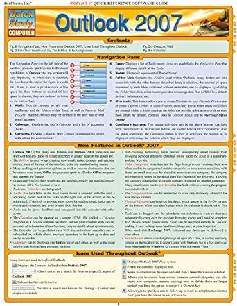 Buy Outlook 2007 (Laminated Reference Guide; Quick Study Computer) Book ...