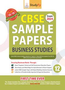 StudyFy CBSE Sample Papers Class 12 Business Studies For 2024 Exam: Buy ...