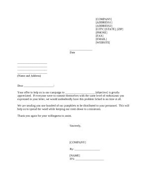 Thank You for Offer to Help Our Campaign Doc Template | pdfFiller