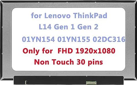 14.0" Replacement for Lenovo ThinkPad L14 Gen 1 Gen 2 01YN154 01YN155 ...