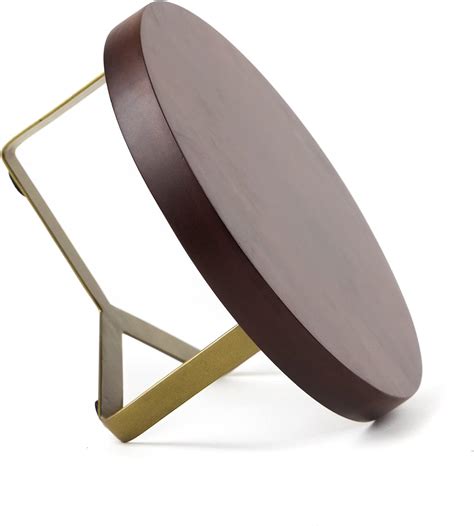 Buy Husq Home | Acacia Wood 10” Cake Stand, Walnut Color With Gold ...