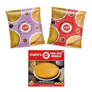 Stuti Khakhra | - 3 Flavours Combo - (Methi Thepla, Kohlapuri Thecha ...