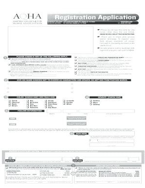 AQHA Horse Registration Application - Blank Fillable Template | Fill ...