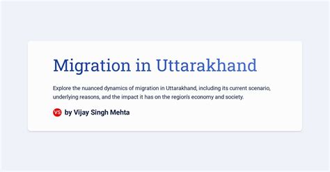 Migration Of Uttarakhand