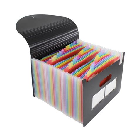 24 Pockets Expanding File Folder A4 Size Filing Box Document Organizer ...