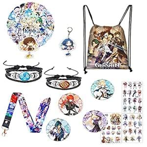 Genshin Impact merch Gift Sets - 1 Genshin Impact Drawstring Bag ...
