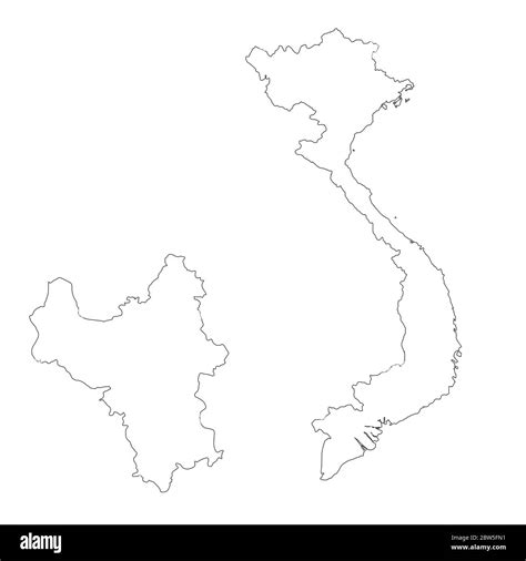 Vector map Vietnam and Hanoi. Country and capital. Isolated vector Illustration. Outline. EPS 10 ...