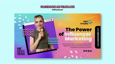 Gradient influencer job facebook template | Free PSD