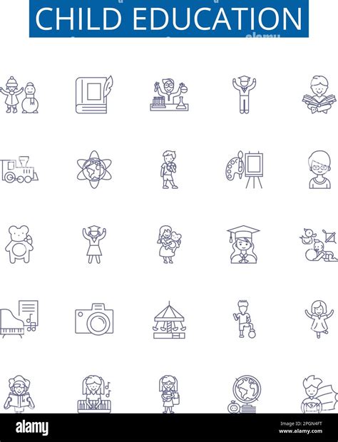 Child education line icons signs set. Design collection of Child ...