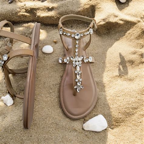 Crystal Mirage T-Strap Sandals – Nude Glow – IndianTrunk