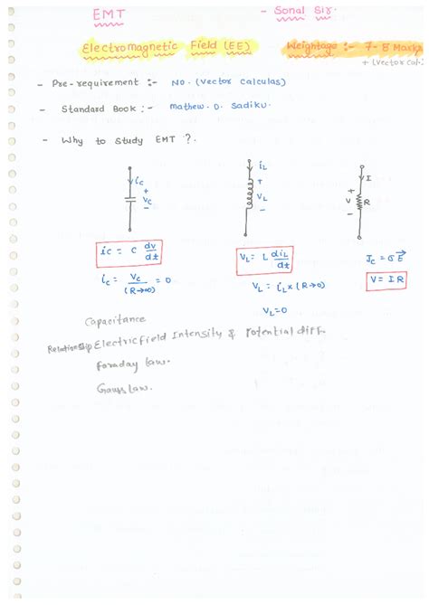 EMT (Ram Balaji) - EMT Sonal sir. m mm Electromagnetic Field (EE ...