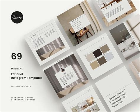35 Minimal Instagram Post Templates • 34 Corresponding Instagram Story ...