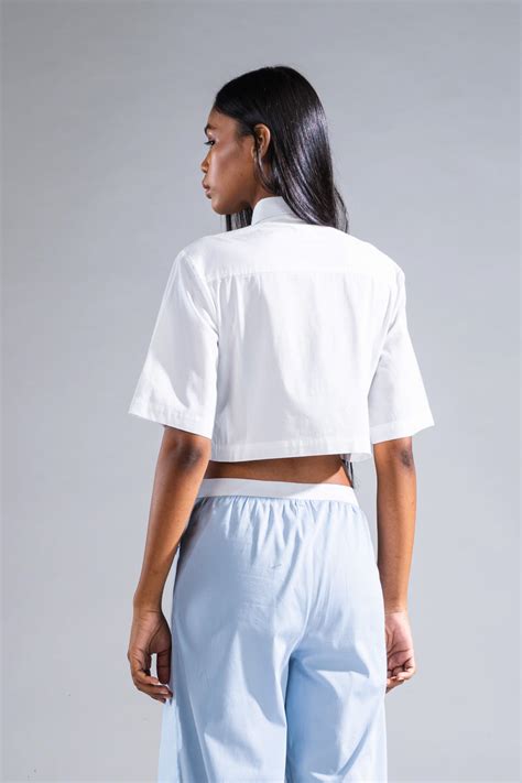 Cropped Shirt for Women - Semi-Formal White Shirt