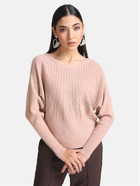 Buy Batwing Embellished Pullover 124593PINKS – KAZO