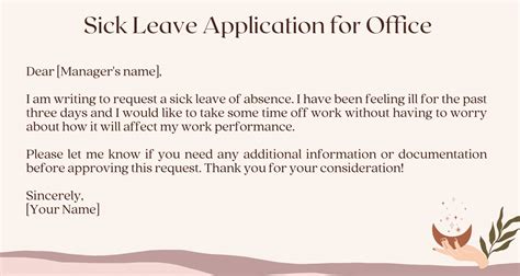 How to Write a Sick Leave Application for Office? - The Free Voice ...