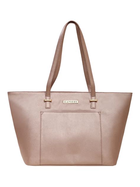 Buy Caprese Rimona Medium Metallic Blush Tote Bag @ 1459 | Caprese Bags