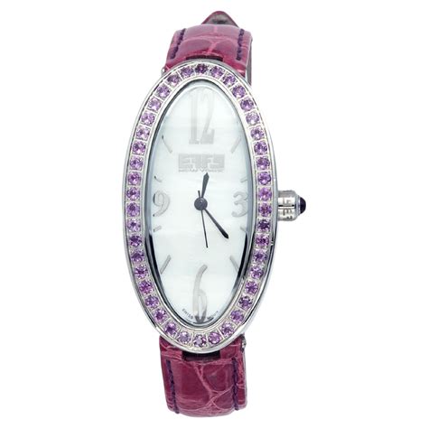 Diamonds Pave Dial Luxury Swiss Quartz Exotic Leather Band Watch For ...