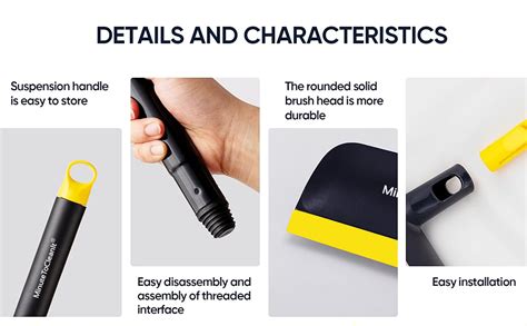 MinuteToCleanIt Floor Scrub Brush with Squeegee, 45.3-55.9" Extendable ...