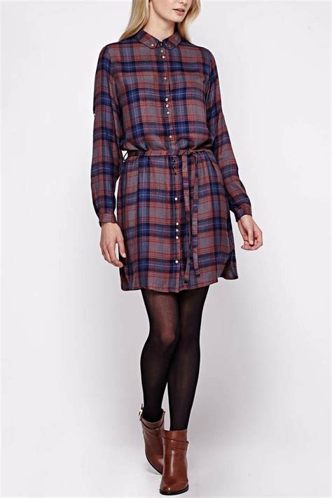 Add a classic print flannel shirt dress to your fall wardrobe. It ...