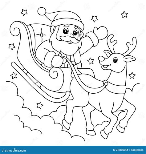 Santa Sleigh Colouring Pages Printable - Printable Free Templates